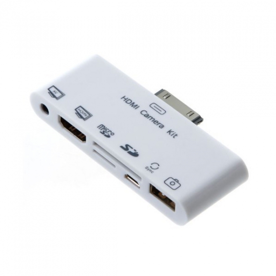 USB  + - +  6 in 1 HDMI Adapter Camera Connection Kit 30-pin  iPod/iPhone/iPad