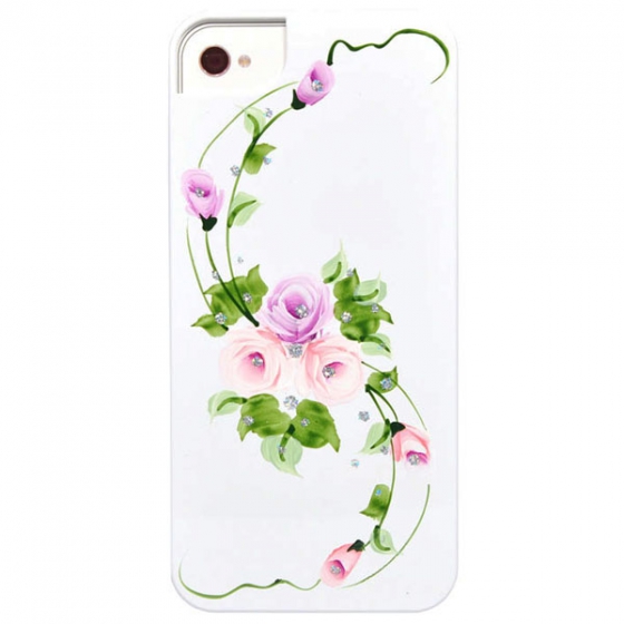  iCover Hand Printing Vintage Rose White/Purple  iPhone  IP5/SE-HP/W-VR/PP